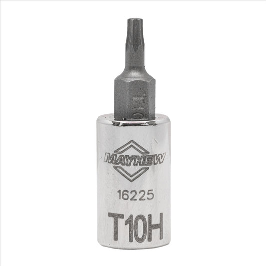 Mayhew T10H Tamper Torx&reg; Short Insert Socket Bit, 1/4-Inch Drive