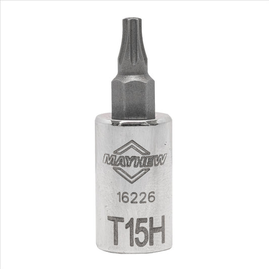 Mayhew T15H Tamper Torx&reg; Short Insert Socket Bit, 1/4-Inch Drive