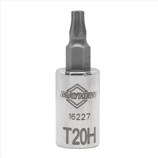 Mayhew T20H Tamper Torx&reg; Short Insert Socket Bit, 1/4-Inch Drive