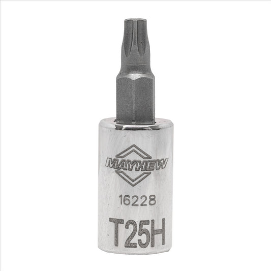 Mayhew T25H Tamper Torx&reg; Short Insert Socket Bit, 1/4-Inch Drive