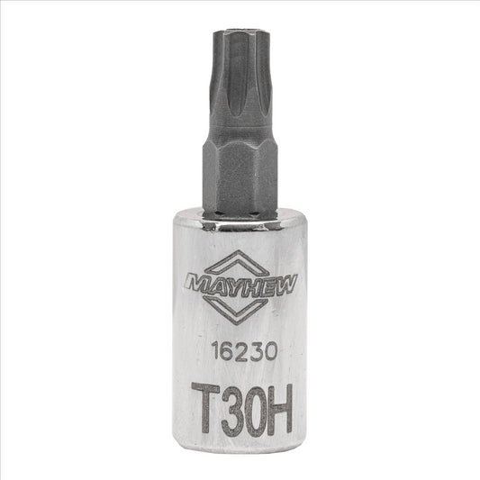 Mayhew T30H Tamper Torx&reg; Short Insert Socket Bit, 1/4-Inch Drive