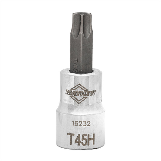 Mayhew T45H Tamper Torx&reg; Short Insert Socket Bit, 3/8-Inch Drive