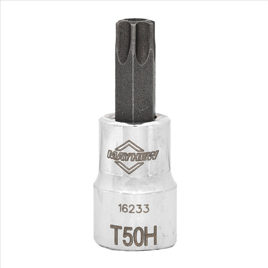 Mayhew T50H Tamper Torx&reg; Short Insert Socket Bit, 3/8-Inch Drive