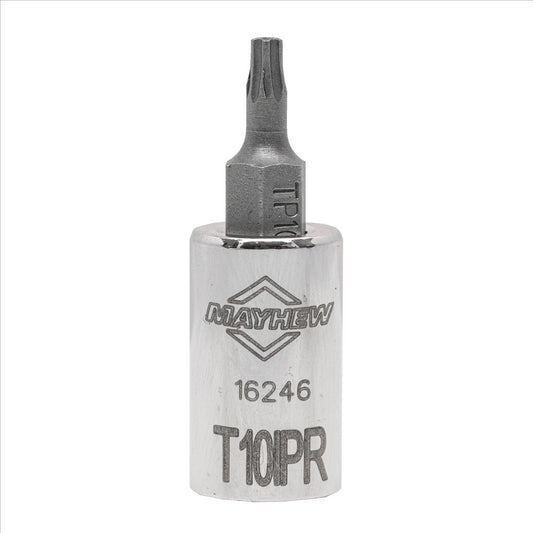 Mayhew T10IPR Tamper Torx Plus&reg; Short Insert Socket Bit, 1/4-Inch Drive