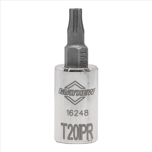 Mayhew T20IPR Tamper Torx Plus&reg; Short Insert Socket Bit, 1/4-Inch Drive