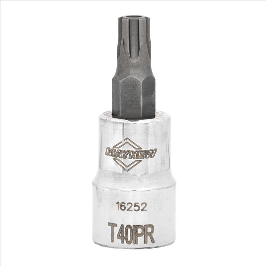 Mayhew T40IPR Tamper Torx Plus&reg; Short Insert Socket Bit, 3/8-Inch Drive
