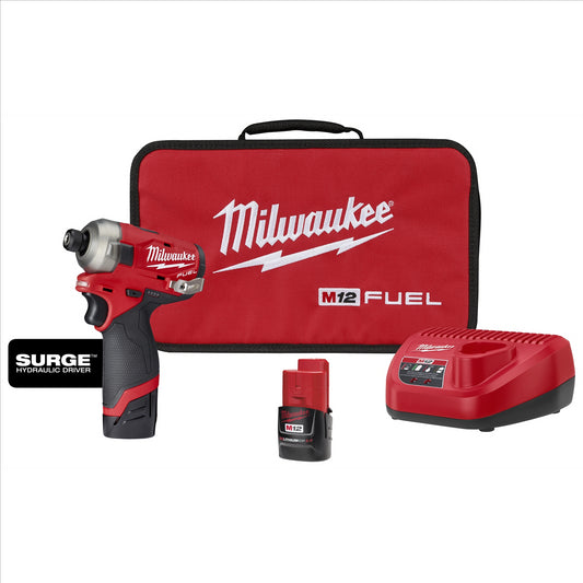 Milwaukee Tool M12 FUEL SURGE 1/4" HEX HYDRAULIC DRIVER 2 BATT (2551-22)