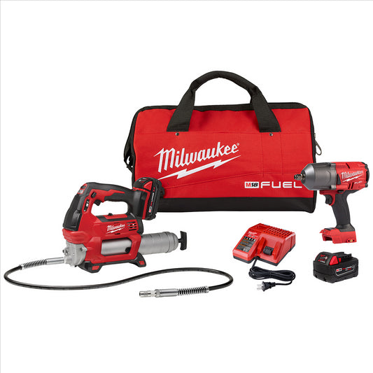 Milwaukee Tool M18 FUEL HTIW w/ Grease Gun Kit (2767-22GR)