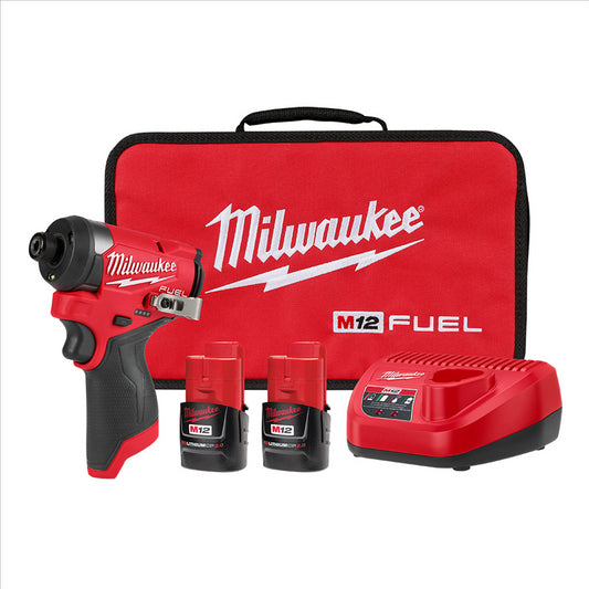 Milwaukee Tool M12 FUEL 1/4" Hex Impact Driver Kit (3453-22)