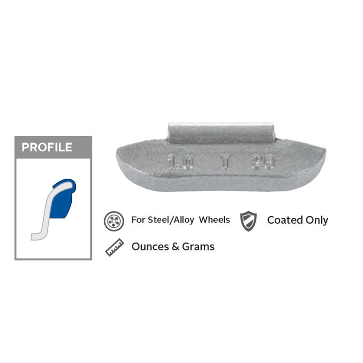 Wegmann Automotive 0.25 oz. Coated Light-Truck Weight (Box of 25)
