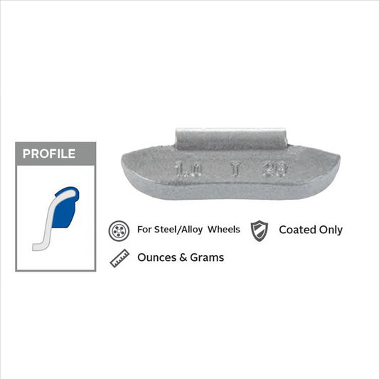 Wegmann Automotive 0.25 oz. Coated Light-Truck Weight (Box of 25)